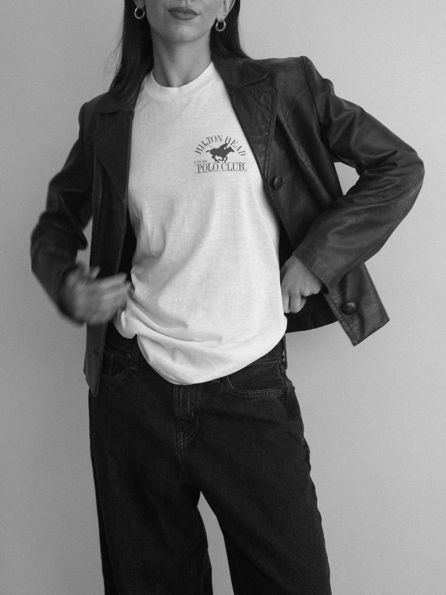 Weathered Navy Blue Leather Jacket
