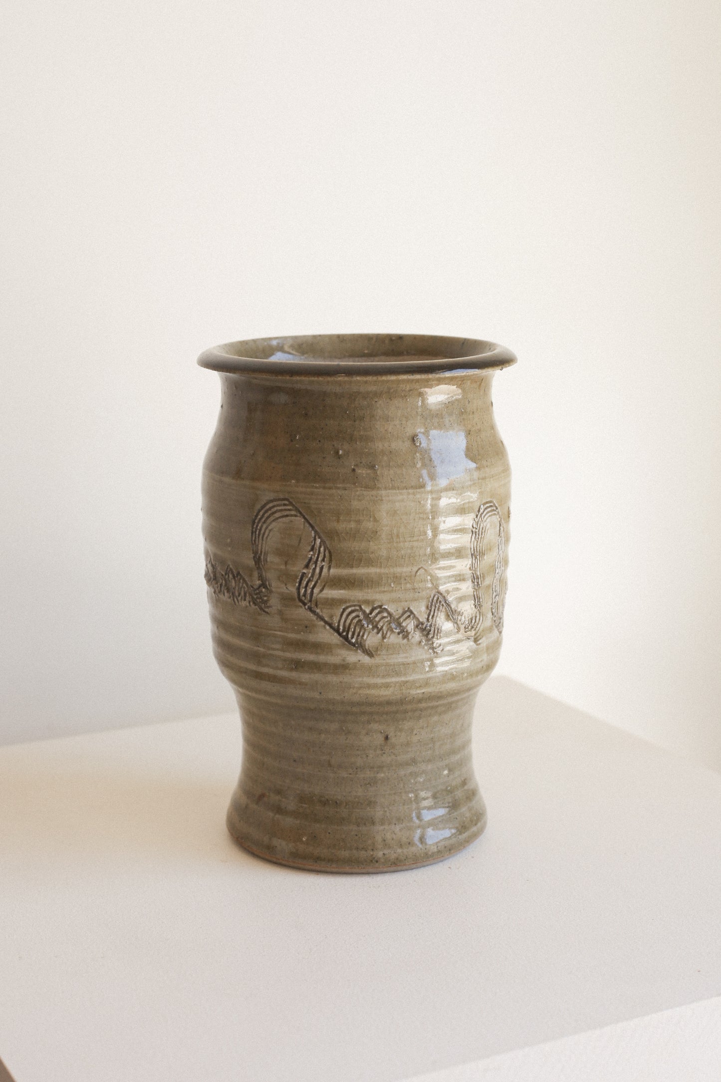 Electrocardiogram Studio Art Vessel, Signed