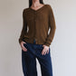 Burnt Umber Woven Cardigan