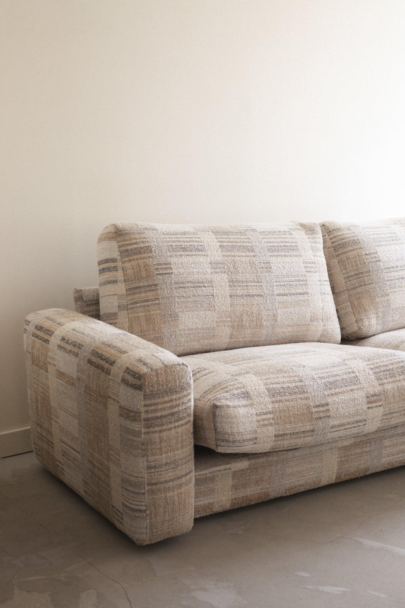 1990's Striped Boucle Sofa