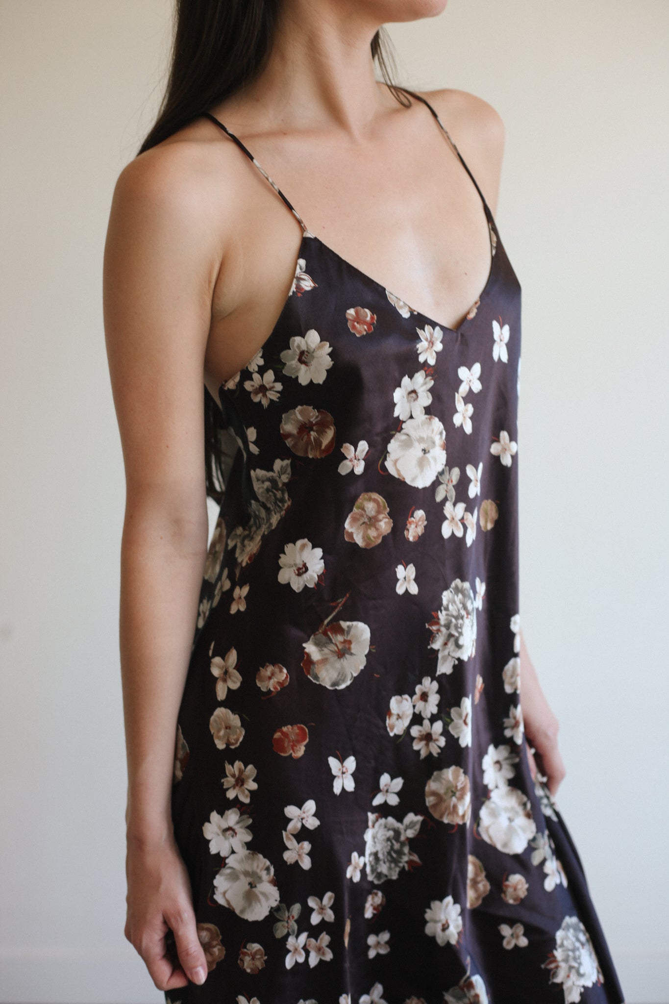 1990's French Spaghetti Strap Dress