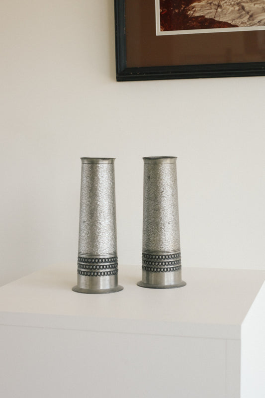 Norwegian Pewter Bud Vases (Pair)