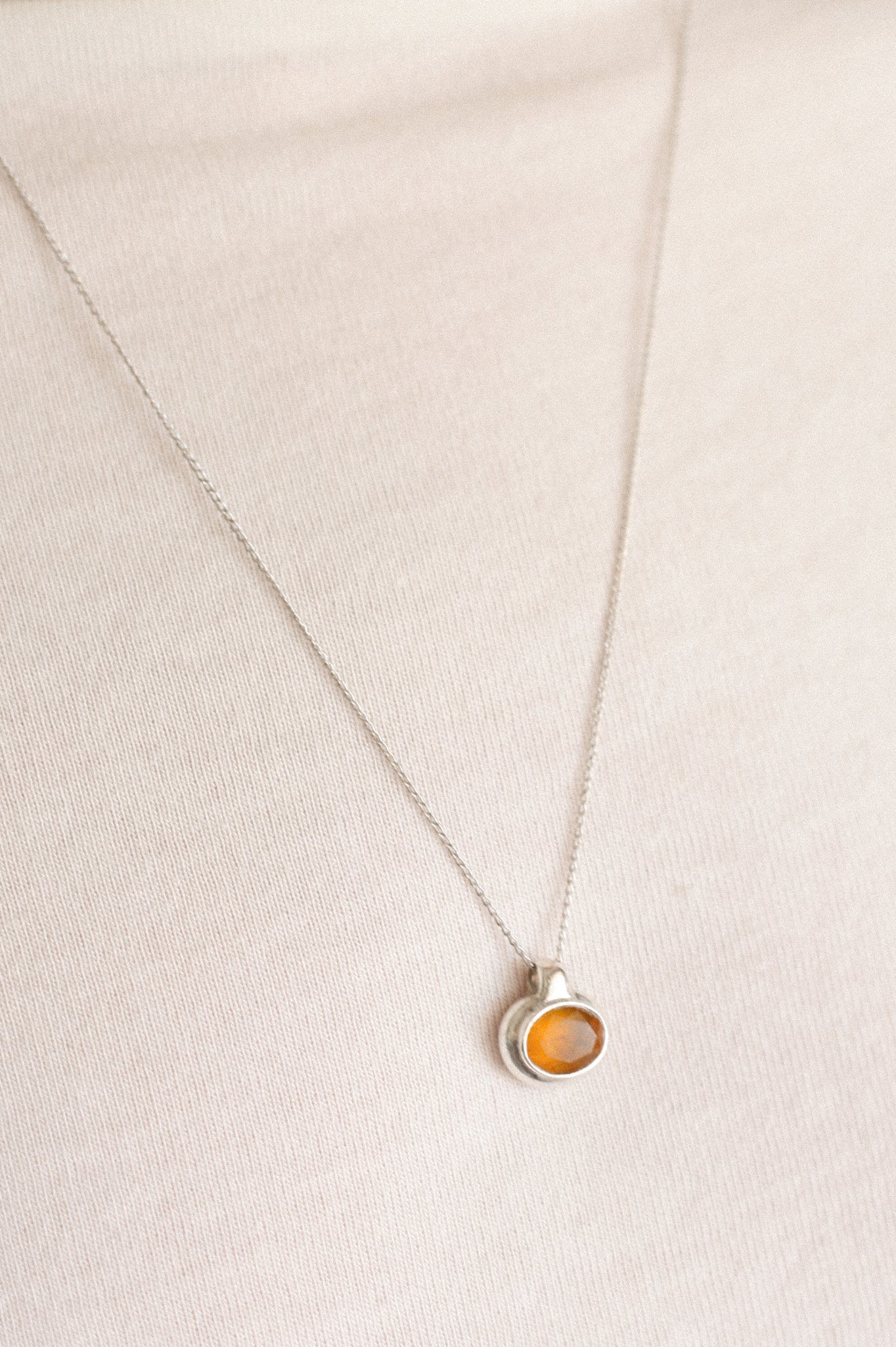 Faceted Citrine Pendant Necklace