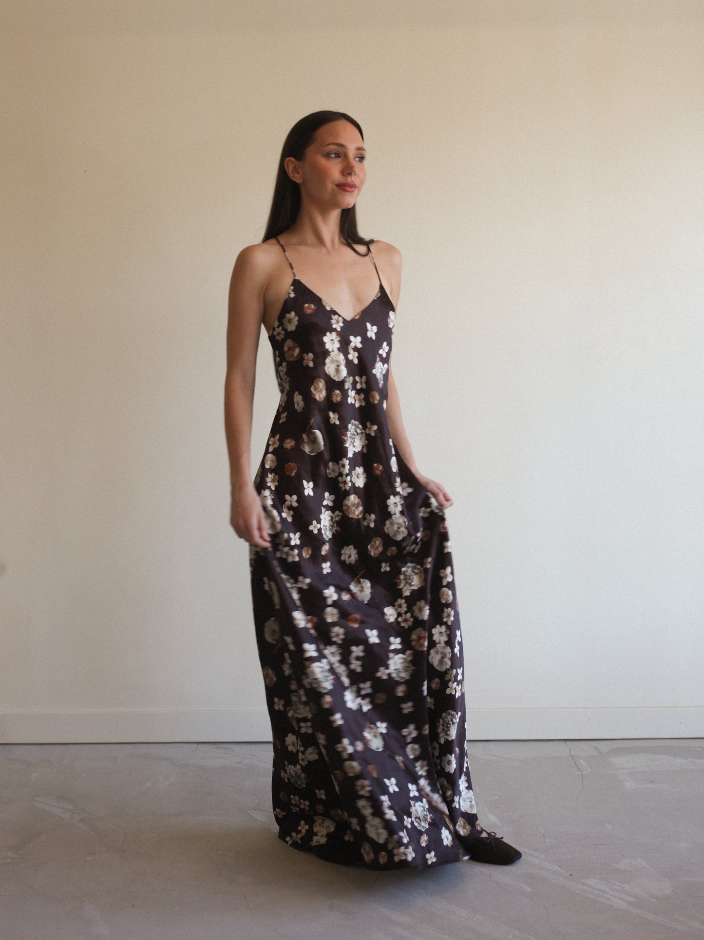1990's French Spaghetti Strap Dress