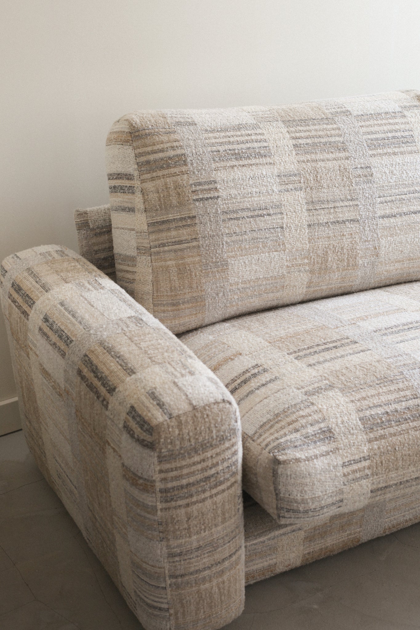 1990's Striped Boucle Sofa