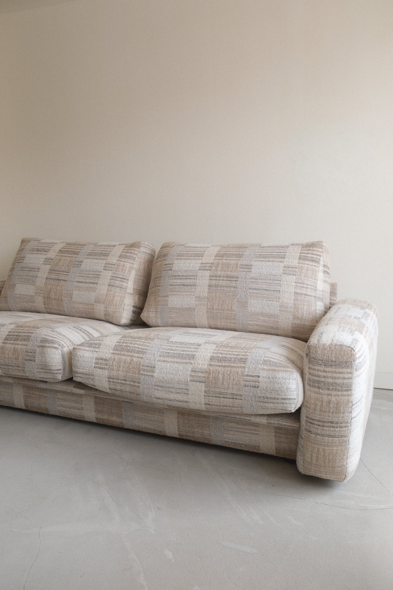 1990's Striped Boucle Sofa