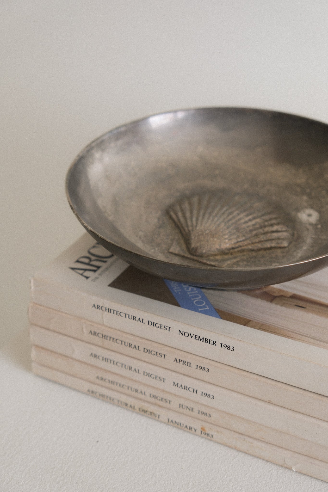 Aged Silver Scallop Trinket Bowl