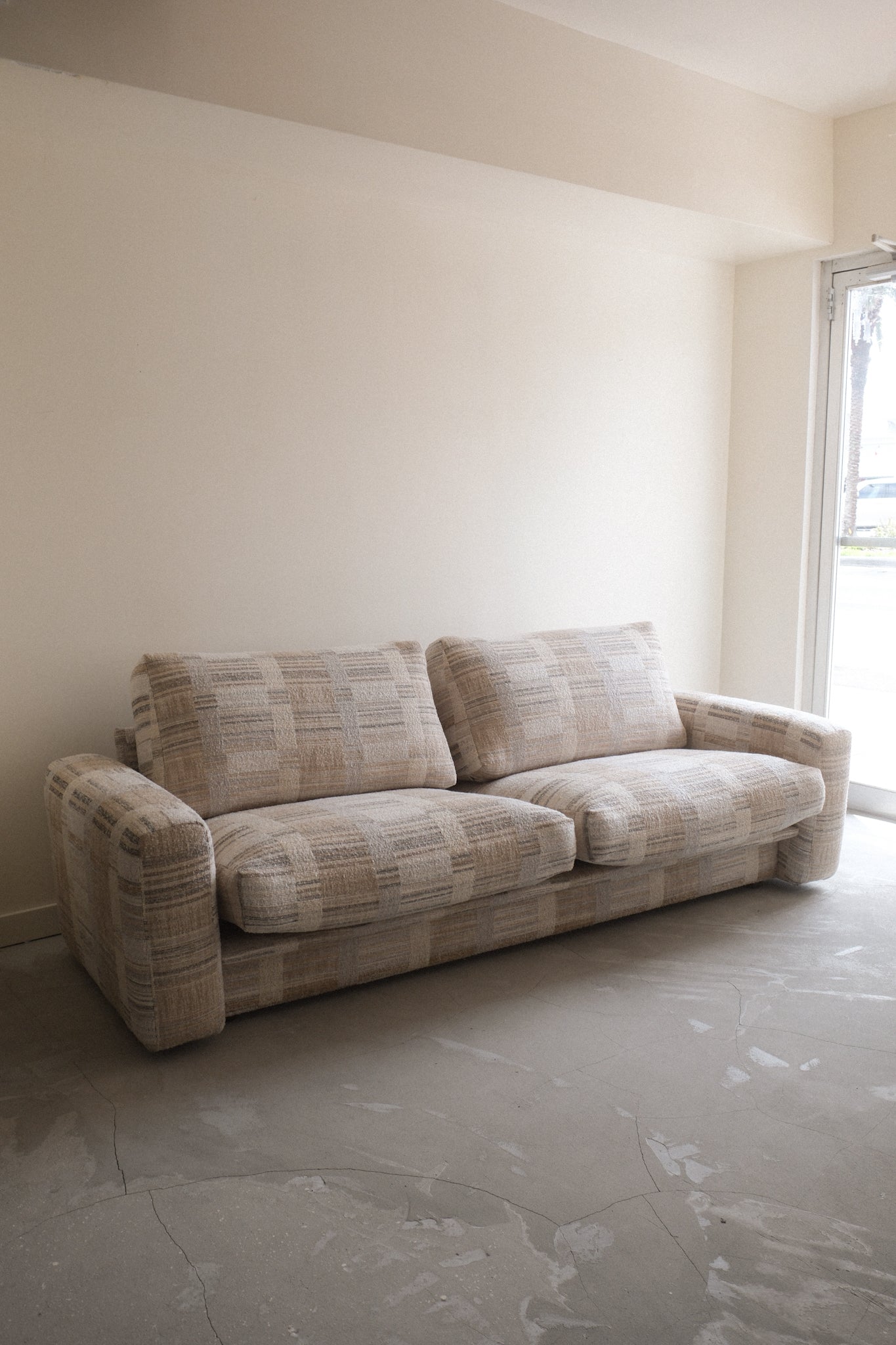 1990's Striped Boucle Sofa